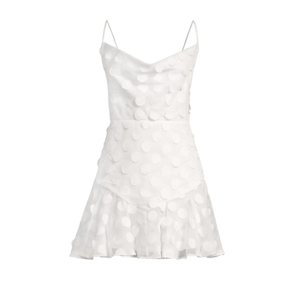 MILLY Osian Cowneck Dot Minidress - Picture 5 of 5